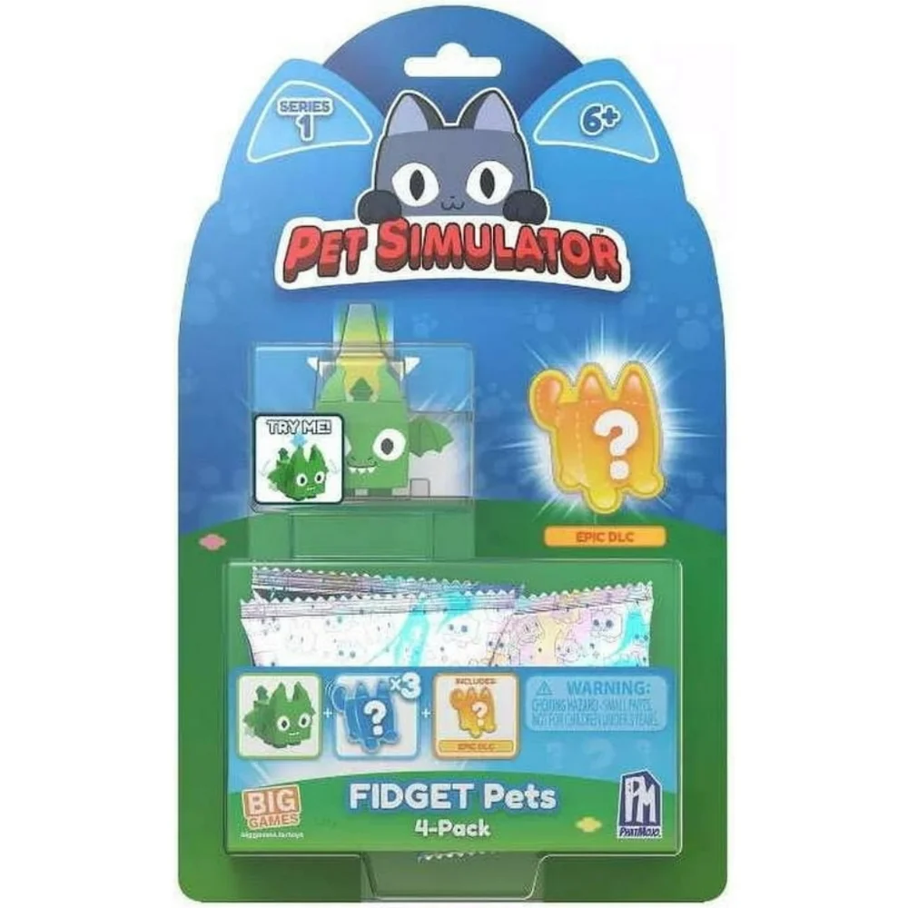 🫟NWT Pet Simulator Fidget Pets From Roblox 4-Pack Blind Bag Series 1